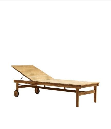 FDB Møbler M8 Sammen Solvogn 70x200 cm - Massiv Teak/Natur