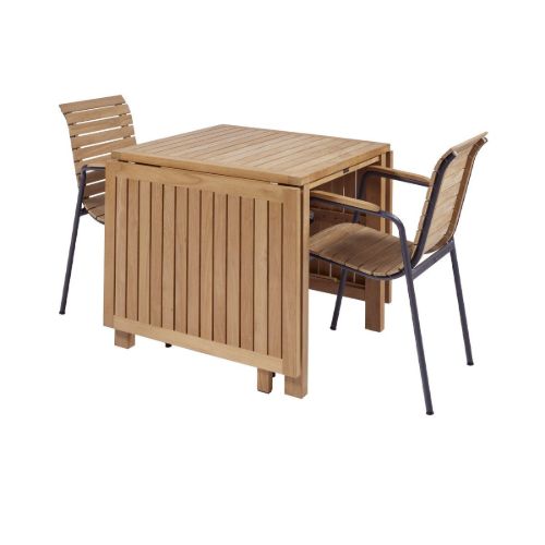 UDSOLGT FOR SÆSON 2026 Mandalay Cambridge Klapbord L: 200 cm og 2 Bellevue Stole - Teak/Antracit 