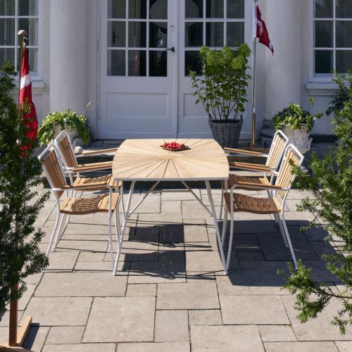 Mandalay Marguerit Gartentisch L: 144 cm - Weiß/Teak