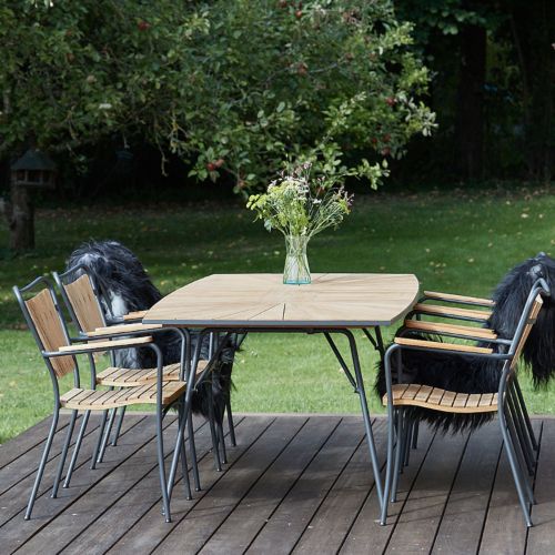Mandalay Marguerit Gartentisch L: 200 cm - Anthrazit/Teak