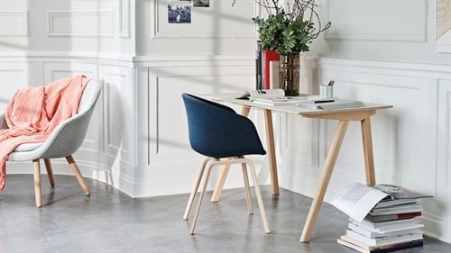 HAY AAC23 About a Chair Esszimmerstuhl Fuldpolstret SH: 46 cm – Geseiftes Eichenfurnier/Oberfläche von Hay 190 OUTLET
