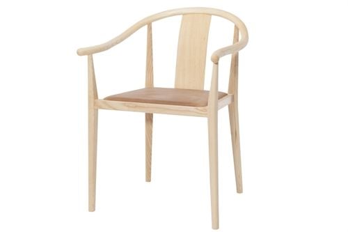 NORR11 Shanghai Esszimmerstuhl SH: 45 cm – Naturasche/Dünenkamelleder OUTLET