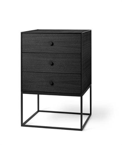 Audo Copenhagen Rahmen 49 49x49 cm inkl. 3 Schubladen – Esche schwarz gebeizt OUTLET