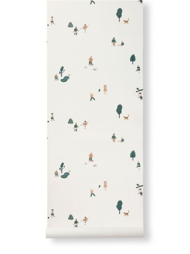 Ferm Living The Park Wallpaper L: 10 m - Off White OUTLET