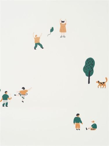 Ferm Living The Park Tapete L: 10 m – gebrochenes Weiß OUTLET