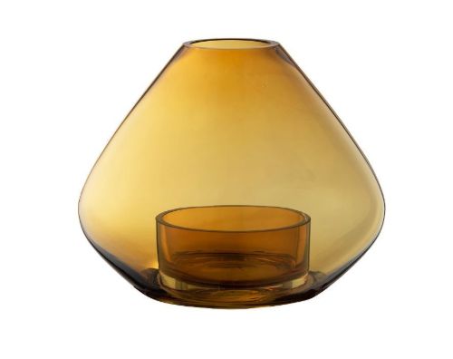 AYTM Uno Lysestage/Vase Ø: 14,5 cm - Amber OUTLET