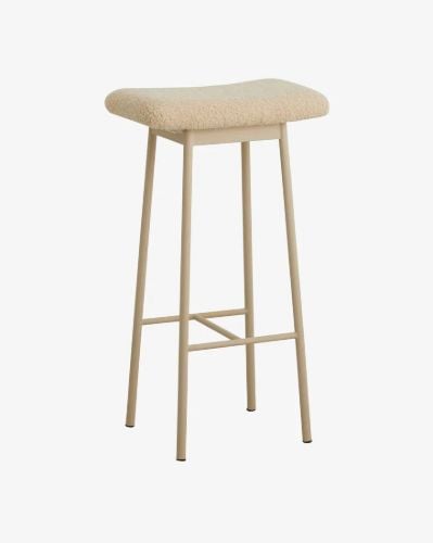 Nordal ZALA Barhocker mit Lammfellimitat SH: 72 cm - Beige OUTLET