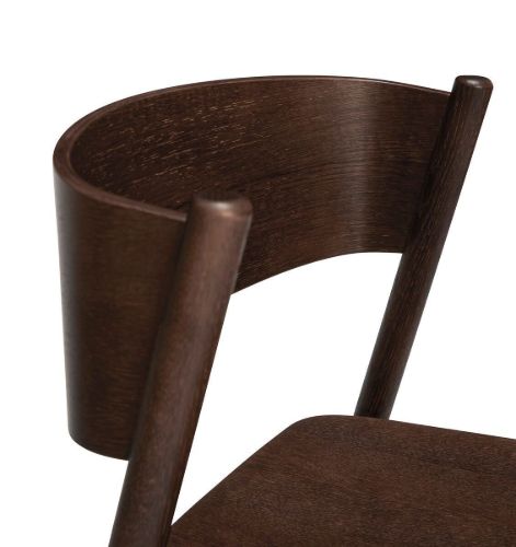 Hübsch Oblique Esszimmerstuhl H: 80 cm - Dunkelbraun OUTLET