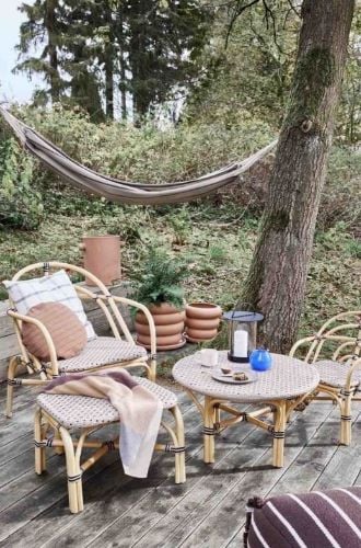 OYOY Momi Outdoor-Couchtisch Ø: 70 cm – Natur/Ton OUTLET