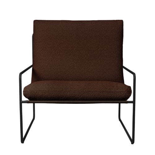 Ferm Living Desert 1-Sitzer - Schwarz/Kastanienbraun Bouclé