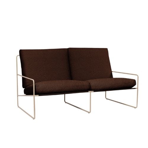 Ferm Living Desert 2-Sitzer - Kaschmir/Kastanien-Bouclé