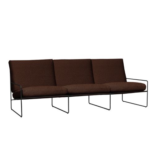Ferm Living Desert 3-Sitzer - Schwarz/Kastanienbraun Bouclé