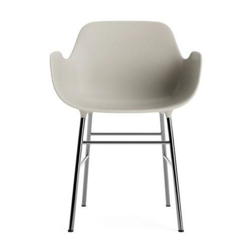 Normann Copenhagen Form Spisebordsstol m. Armlæn - Chrome/Light Grey