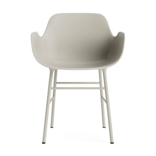 Normann Copenhagen Form Spisebordsstol m. Armlæn - Pulverlakeret Stål/Light Grey