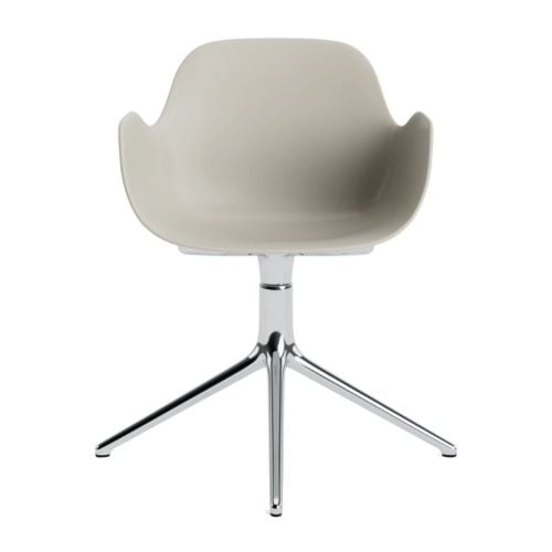 Normann Copenhagen Form Swivel Stol m. Armlæn- Aluminium/Lysegrå