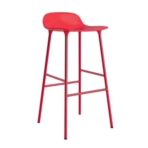 Normann Copenhagen Form Barhocker SH: 75 cm - Stahl Hellrot