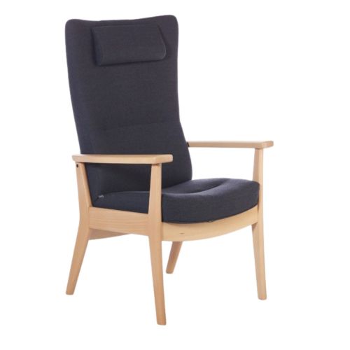 Farstrup Plus 5910 Sessel SH: 47 cm. - Buche/Capture 4201 Grau/Braun
