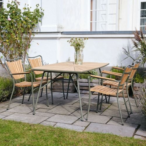 Mandalay Marguerit Gartentisch L: 144 cm - Olivgrün/Teak