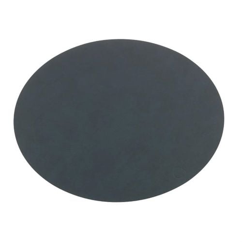 LindDNA Table mat Oval L 35x46 cm - Softbuck dark grey OUTLET