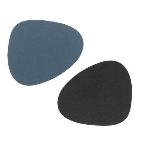 LindDNA Table mat Curve Double S 24x28 - Nupo dark blue/nupo black  OUTLET