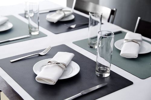 LindDNA Tischset Square Double L 35x45 cm - Nupo Hellblau/Nupo Hellgrau OUTLET