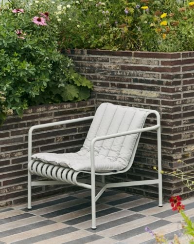 HAY Palissade Lounge Chair Niedriges, weiches, gestepptes Kissen 50 x 116 cm – Olivgrün