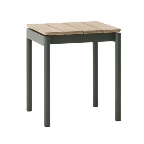 &Tradition Ville AV47 Outdoor Stool H: 46 cm - Bronze Green/Teak 