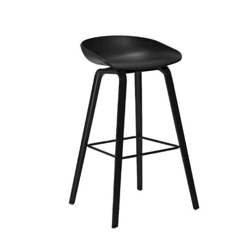 HAY AAS 32 Barstol High - Black Lacquered Oak/Black/Footrest Black Powder Coated Steel