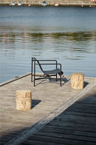 HAY Palissade Loungesessel Niedrig SH: 38 cm - Anthrazit