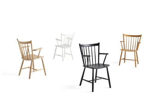 HAY Børge Mogensen J42 Sessel SH: 44,5 cm – Weiß lackierte Birke