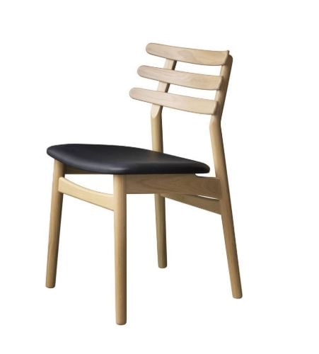 FDB Møbler J48 Stol Poul M. Volther Siddehøjde: 46 cm - Eg/Sort Læder