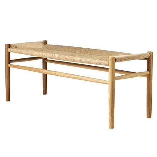 FDB Furniture J83B Bench Jørgen Bækmark L: 100 cm – Naturgeflecht/Eiche