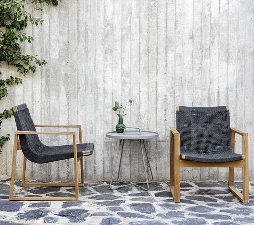 Cane-line Outdoor Endless Loungesessel SH: 42 cm - Teak / Dunkelgrau