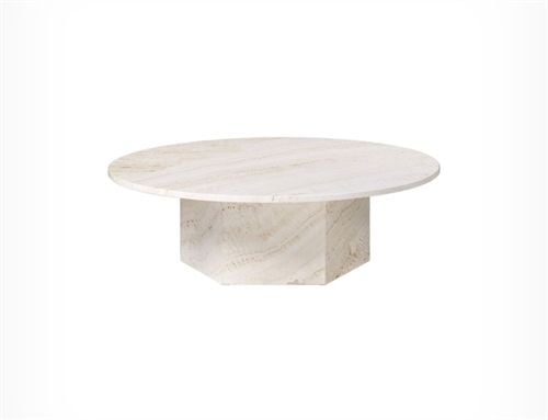 GUBI Epic Coffee Table Ø: 110 cm - White Travertine