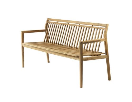 FDB Møbler M11 Sammen 3 pers. Havebænk med ryglæn L: 162 cm - Massiv Teak/Natur