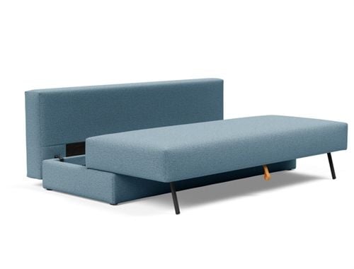 Innovation Living Osvald Schlafsofa L: 200 cm – Mat Sort/Mixed Dance Hellblau