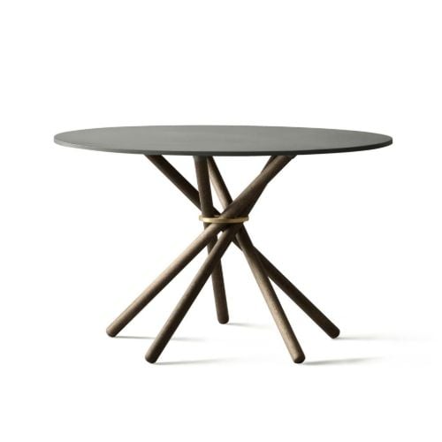 Eberhart Furniture Hector 120 Dining Table Ø: 120 cm - Dark Concrete/Dark Oak