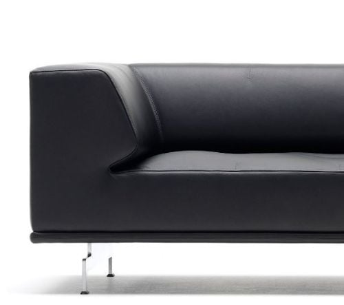 Fredericia Furniture 4511 Delphi 3 Pers. Sofa L: 240 cm – Schwarzes Leder/Aluminium – Kampagne