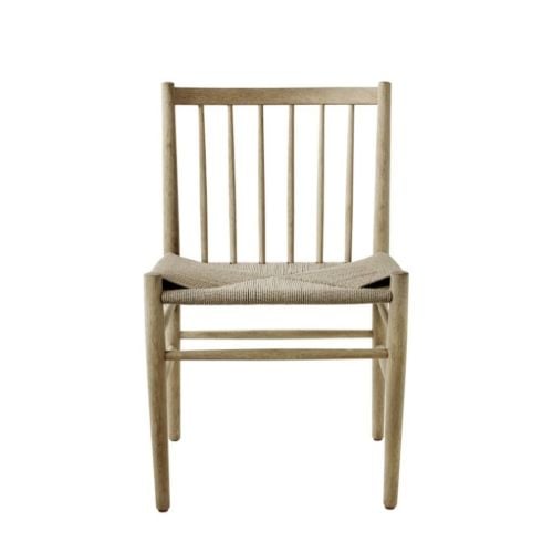 FDB Møbler J80 Jørgen Bækmark Stuhl SH: 45 cm - Geölte Eiche / Korbgeflecht 