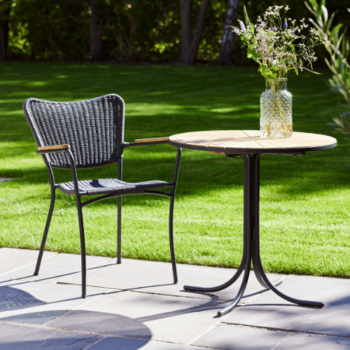 Mandalay Marguerit String Gartenstuhl H: 83 cm - Teak/Anthrazit