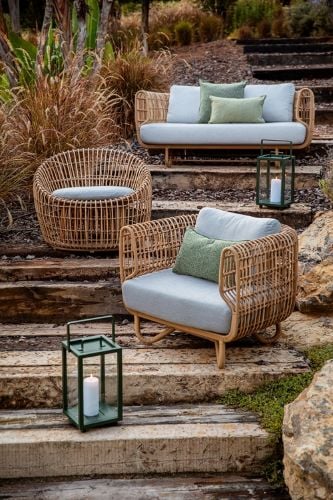 Cane-line Outdoor Nest Loungesessel SH: 40 cm - Natur/Grau
