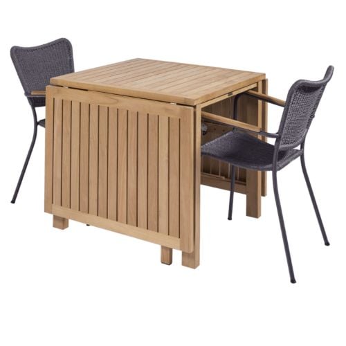 Mandalay Havemøbelsæt Cambridge Klapbord L: 200 cm og 2 Stk. Marguerit String Stole - Teak UDSOLGT FOR SÆSON 2026