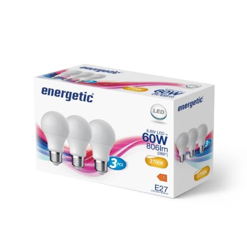 Nordlux E27 A60 Glühbirne 3er-Pack 60 W 806 Lumen – Warmweiß/Matt OUTLET