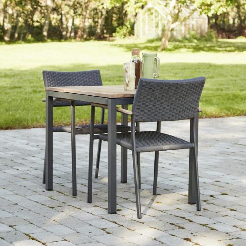 Mandalay Toscana Gartentisch L: 65 cm und 2 Siena Gartenstühle - Anthrazit