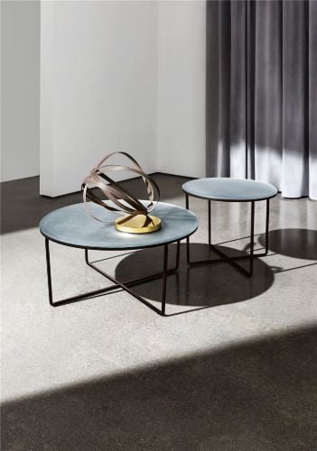 SOVET Piktor Couchtisch Ø: 80 cm - Schwarz/Keramik Elfenbeinschwarz OUTLET