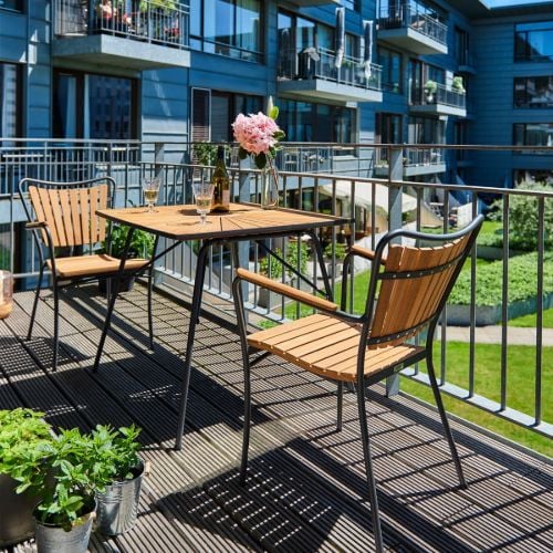 Mandalay Marguerit Gartentisch 83x83 cm - Teak/Anthrazit