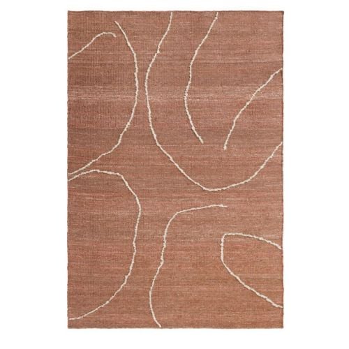 Ferm Living Gesso Jute Rug 140x200 cm - Terracotta/Off-White