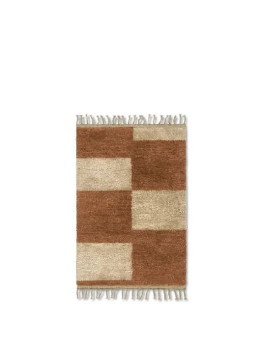 Ferm Living Mara Knotted Rug S 80x120 cm - Brick/Off-White