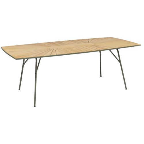 Mandalay Marguerit Havebord L: 200 cm - Teak/Olivengrøn