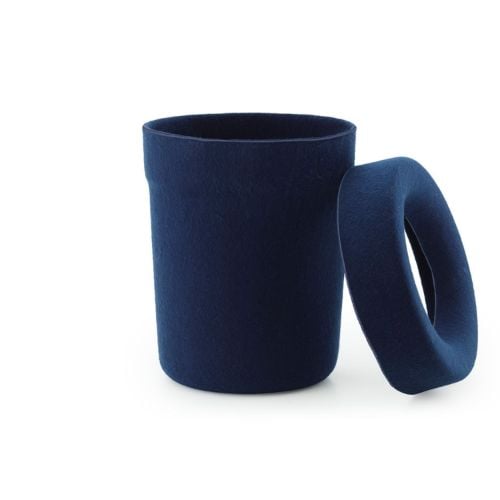 Normann Copenhagen Hide Büro-Papierkorb - Dunkelblau
